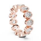 14K Gold 2.99 CT Oval Lab Diamond Bezel Set Eternity Band