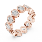 14K Gold 2.99 CT Oval Lab Diamond Bezel Set Eternity Band
