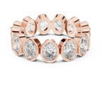 14K Gold 2.99 CT Oval Lab Diamond Bezel Set Eternity Band
