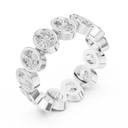 14K Gold 2.99 CT Oval Lab Diamond Bezel Set Eternity Band
