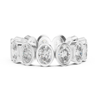 14K Gold 2.99 CT Oval Lab Diamond Bezel Set Eternity Band