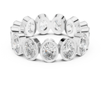 14K Gold 2.99 CT Oval Lab Diamond Bezel Set Eternity Band