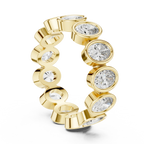 14K Gold 2.99 CT Oval Lab Diamond Bezel Set Eternity Band