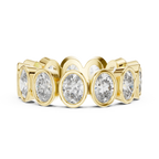 14K Gold 2.99 CT Oval Lab Diamond Bezel Set Eternity Band
