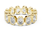 14K Gold 2.99 CT Oval Lab Diamond Bezel Set Eternity Band
