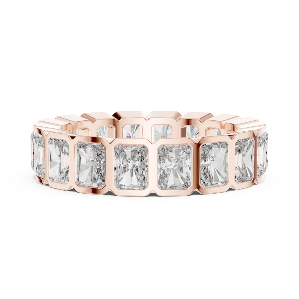 3.24 CTW VVS1 D Color Princess Moissanite Bezel Set Eternity Band 