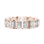 3.24 CTW VVS1 D Color Princess Moissanite Bezel Set Eternity Band 