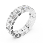 3.24 CTW VVS1 D Color Princess Moissanite Bezel Set Eternity Band 