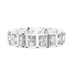 3.24 CTW VVS1 D Color Princess Moissanite Bezel Set Eternity Band 