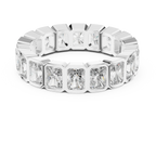 3.24 CTW VVS1 D Color Princess Moissanite Bezel Set Eternity Band 