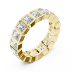 3.24 CTW VVS1 D Color Princess Moissanite Bezel Set Eternity Band 