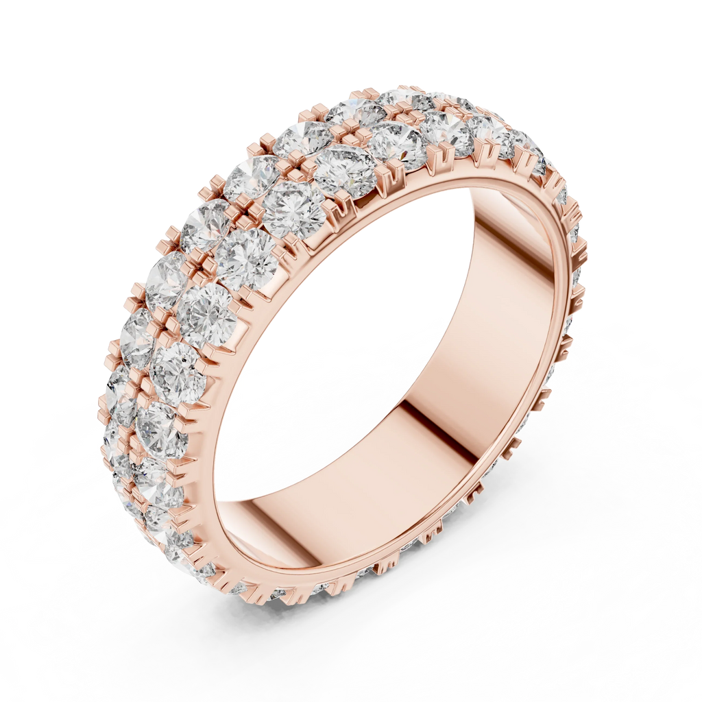 Two-Row Moissanite Diamond Eternity Band 2.60 CTW