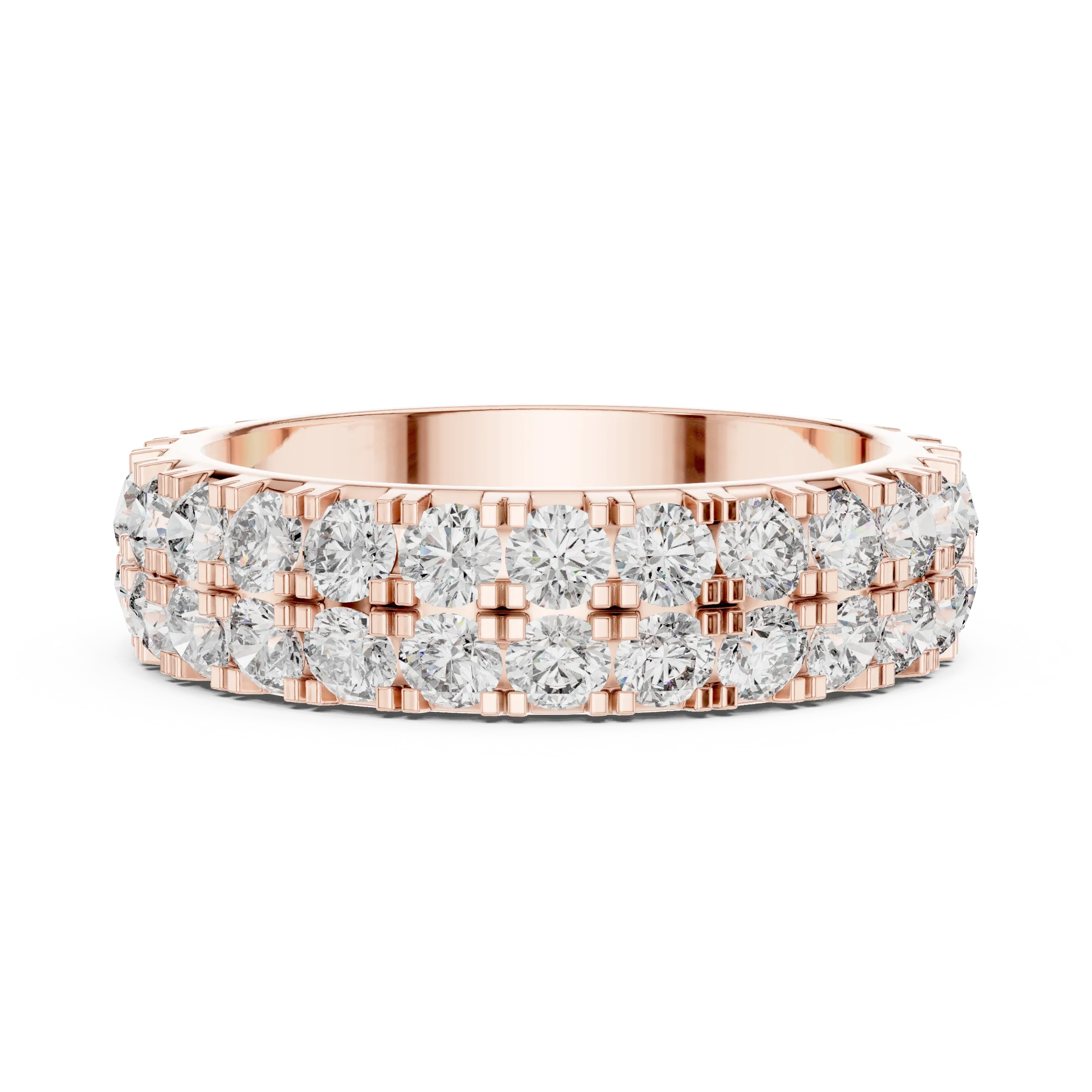 Two-Row Moissanite Diamond Eternity Band 2.60 CTW