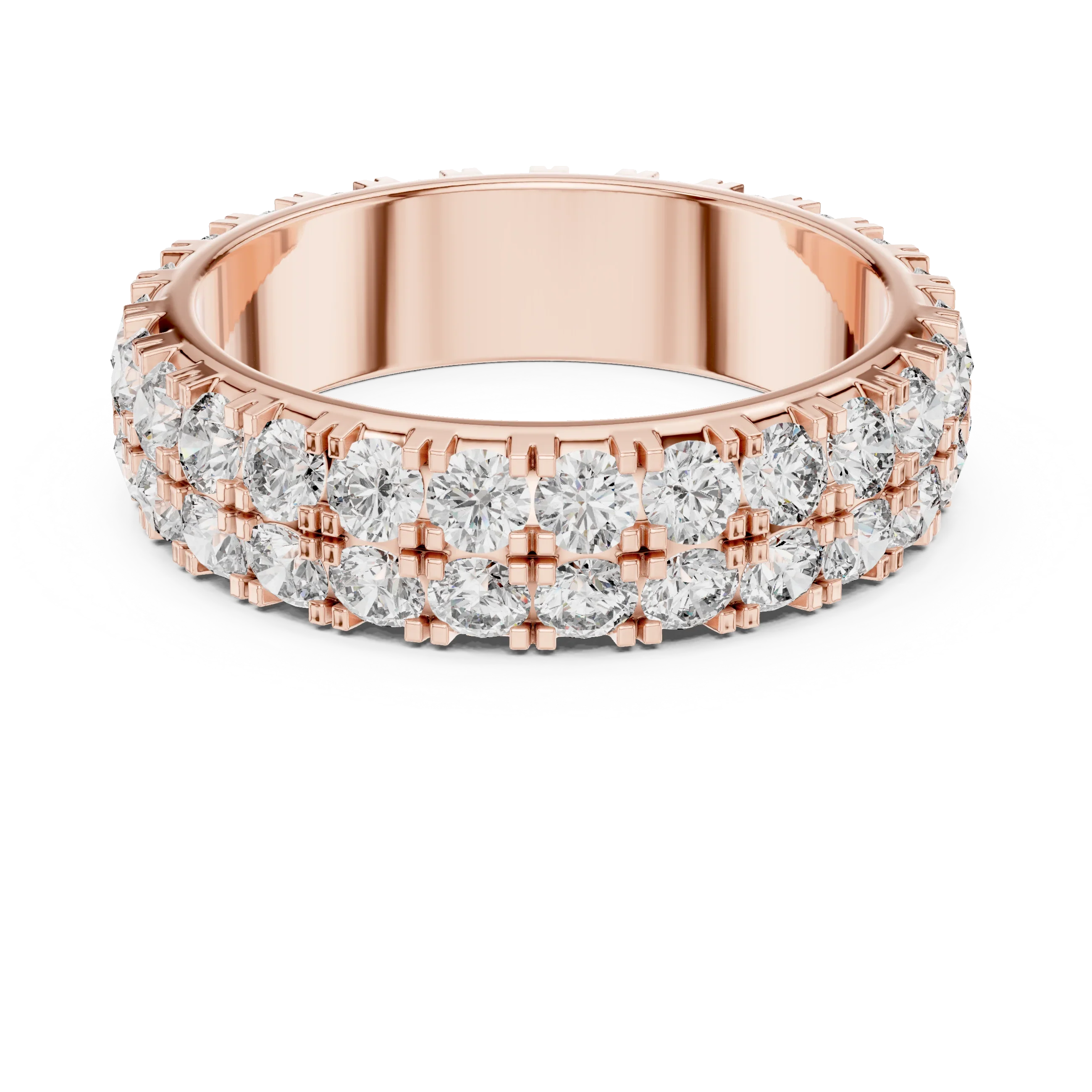 Two-Row Moissanite Diamond Eternity Band 2.60 CTW