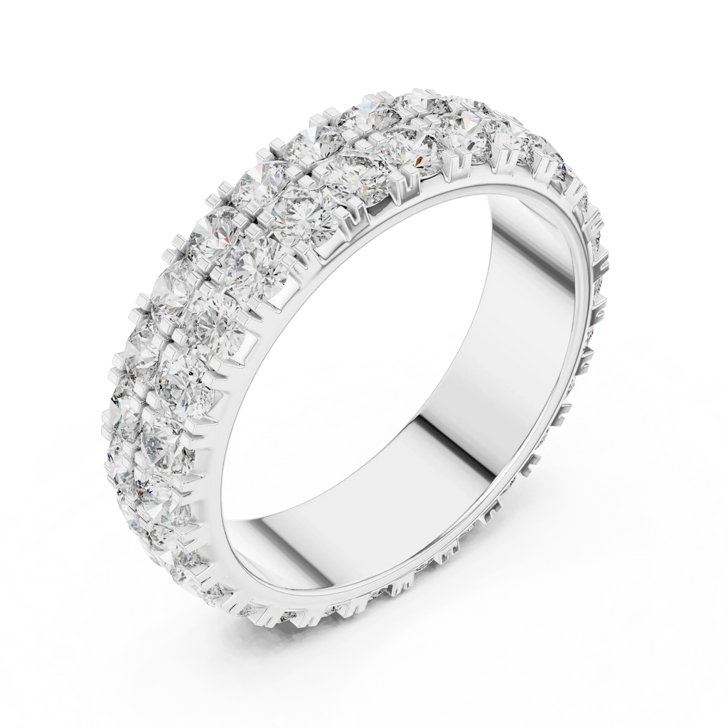Two-Row Moissanite Diamond Eternity Band 2.60 CTW
