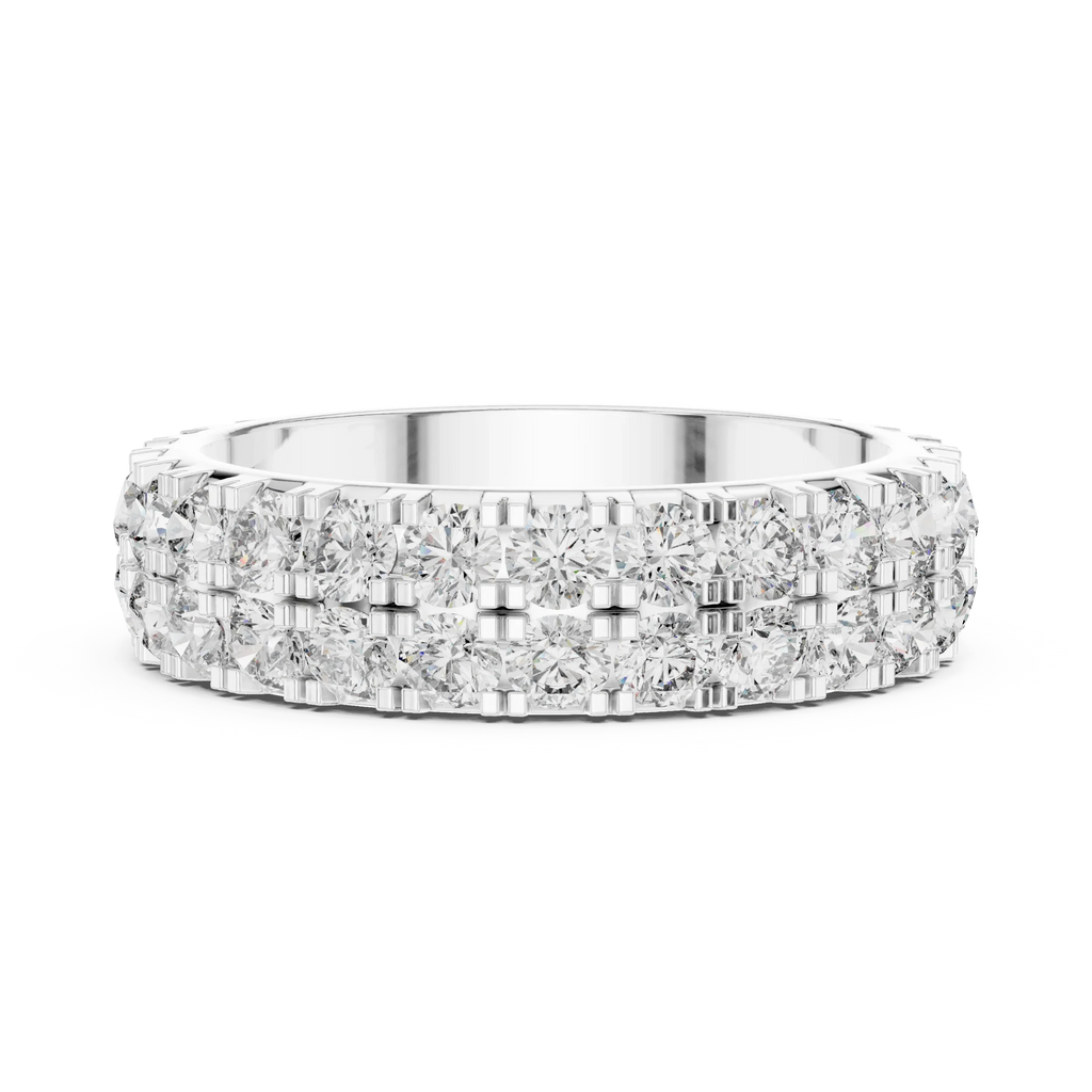 Two-Row Moissanite Diamond Eternity Band 2.60 CTW