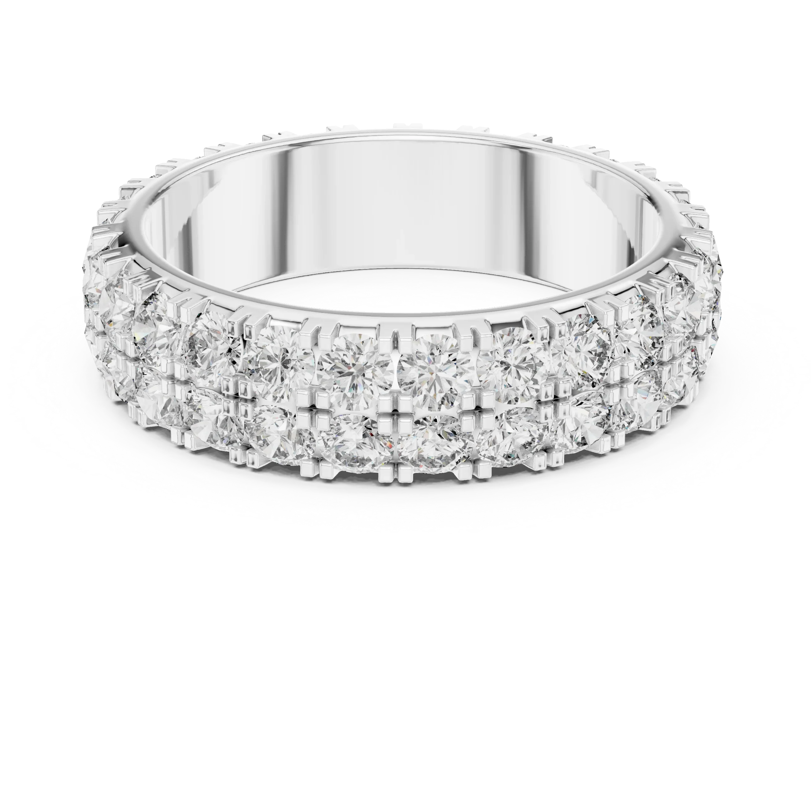 Two-Row Moissanite Diamond Eternity Band 2.60 CTW