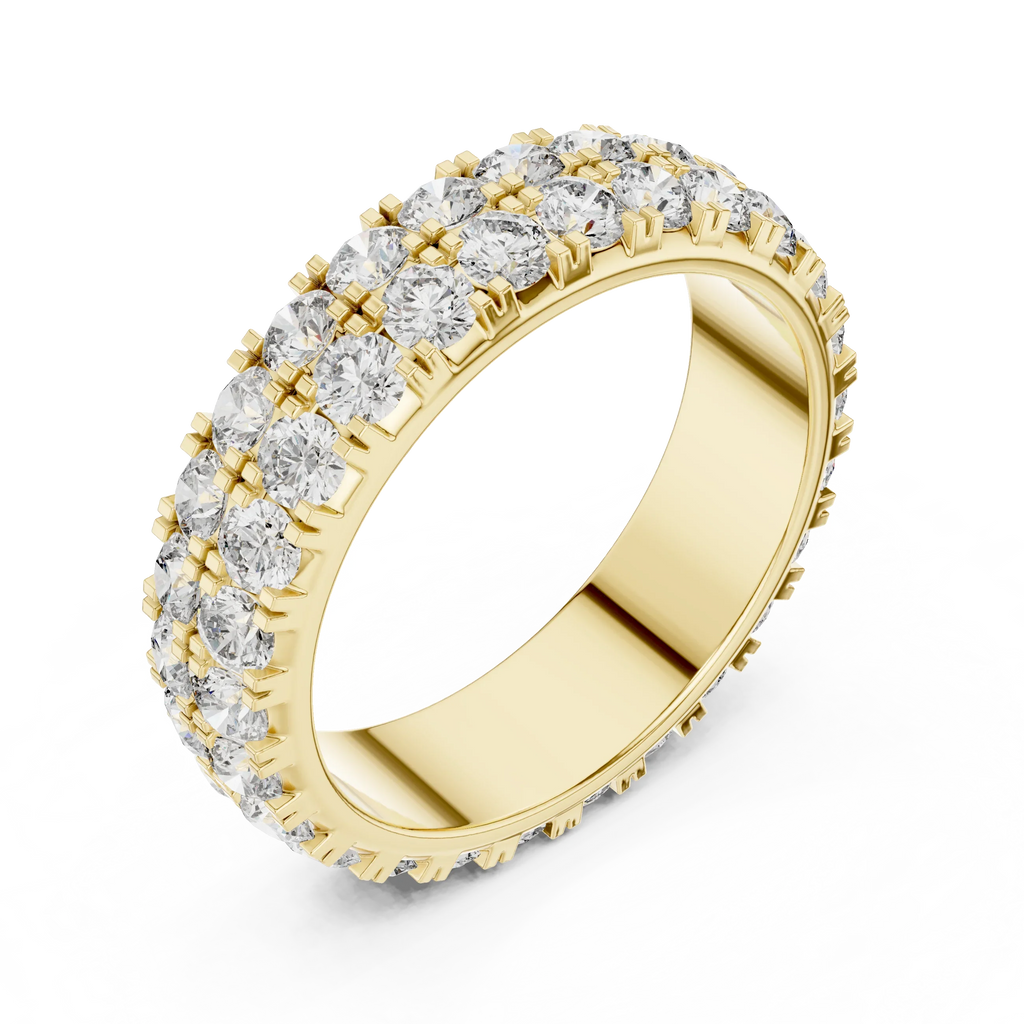 Two-Row Moissanite Diamond Eternity Band 2.60 CTW