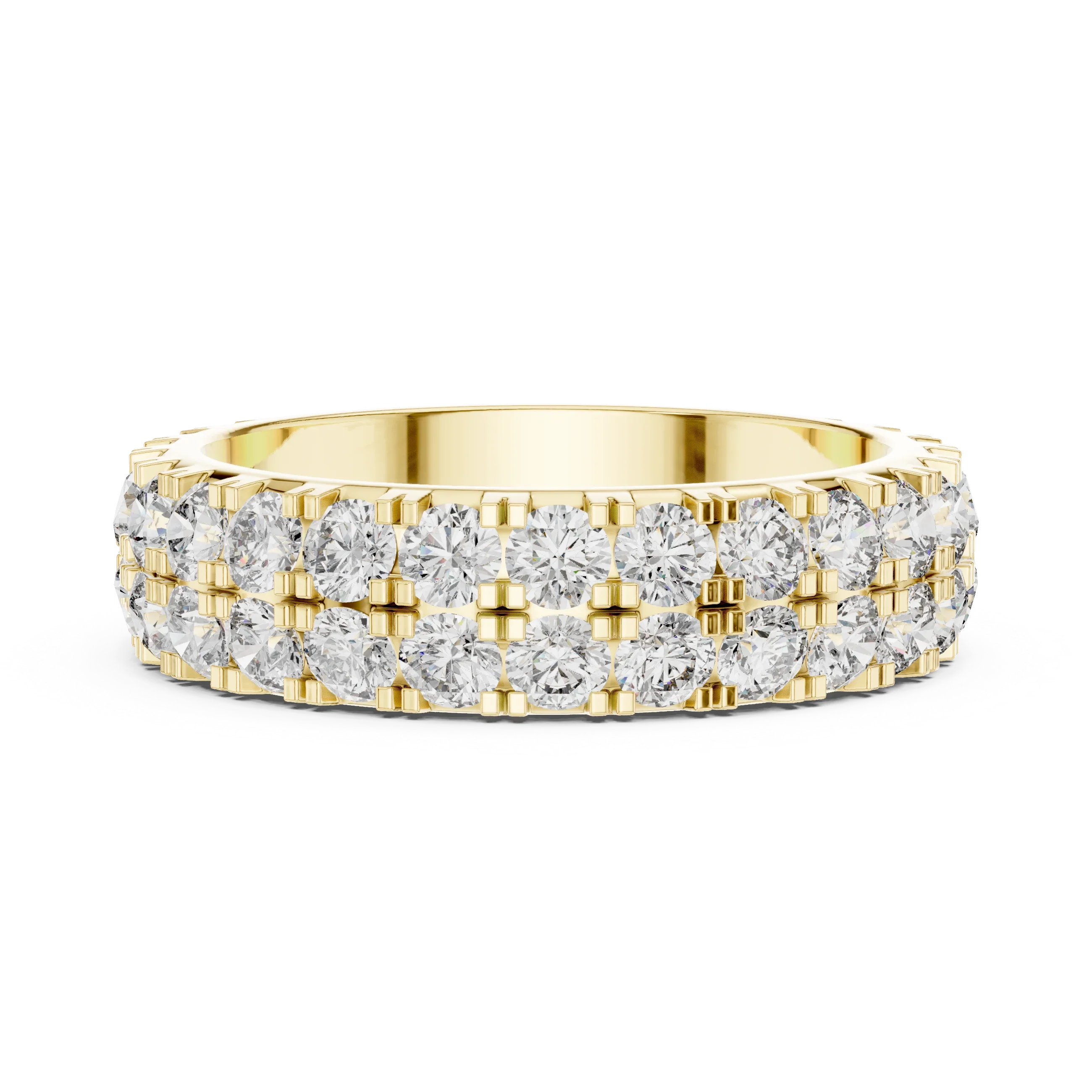 Two-Row Moissanite Diamond Eternity Band 2.60 CTW
