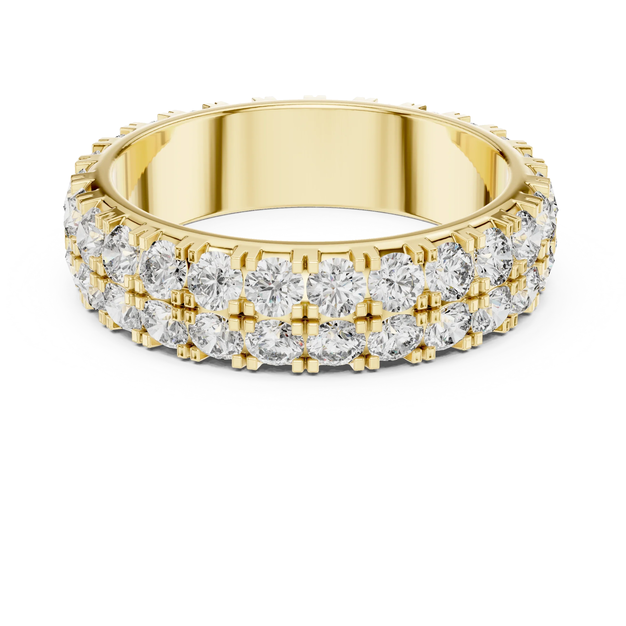 Two-Row Moissanite Diamond Eternity Band 2.60 CTW