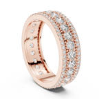 Three-Row 10K Gold Pave Moissanite Eternity Ring 1.86 CTW