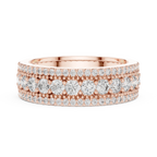 Three-Row 10K Gold Pave Moissanite Eternity Ring 1.86 CTW