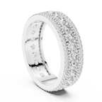 Three-Row 10K Gold Pave Moissanite Eternity Ring 1.86 CTW