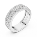 Three-Row 10K Gold Pave Moissanite Eternity Ring 1.86 CTW