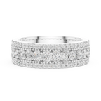 Three-Row 10K Gold Pave Moissanite Eternity Ring 1.86 CTW