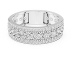 Three-Row 10K Gold Pave Moissanite Eternity Ring 1.86 CTW