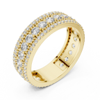 Three-Row 10K Gold Pave Moissanite Eternity Ring 1.86 CTW