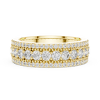 Three-Row 10K Gold Pave Moissanite Eternity Ring 1.86 CTW