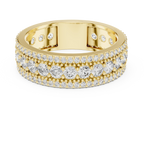 Three-Row 10K Gold Pave Moissanite Eternity Ring 1.86 CTW