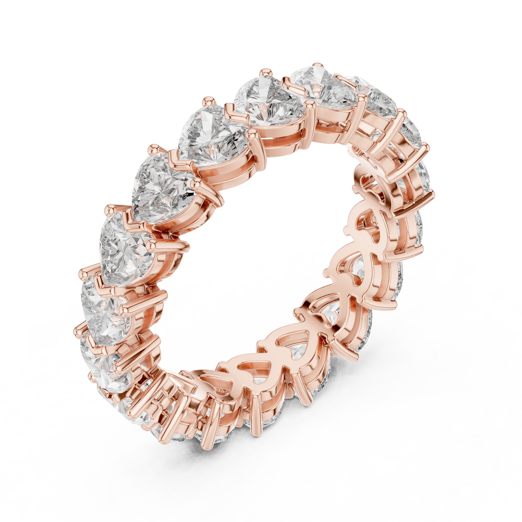 Heart Lab Grown Diamond VVS Eternity Band 4.86 CTW