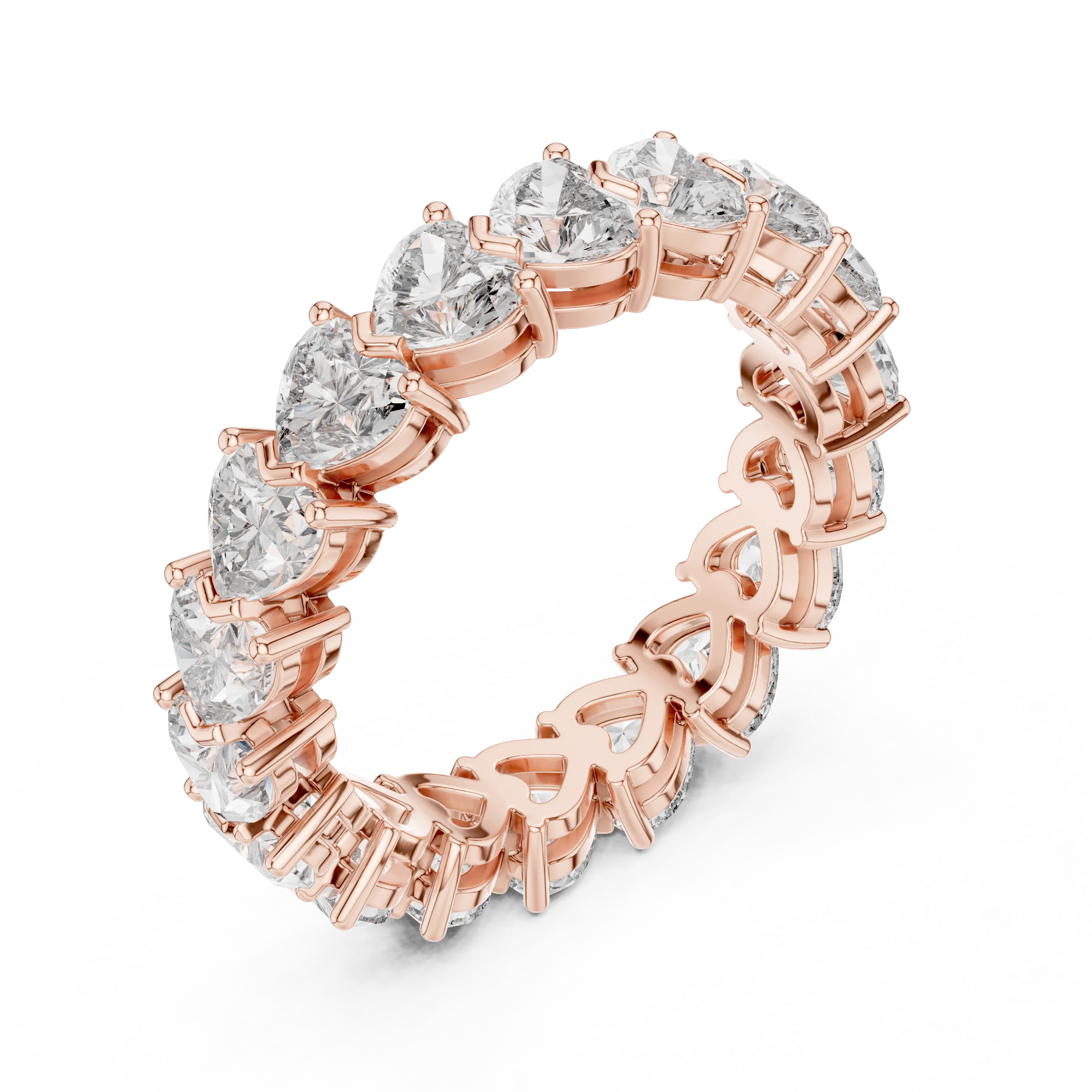 Heart Lab Grown Diamond VVS Eternity Band 4.86 CTW