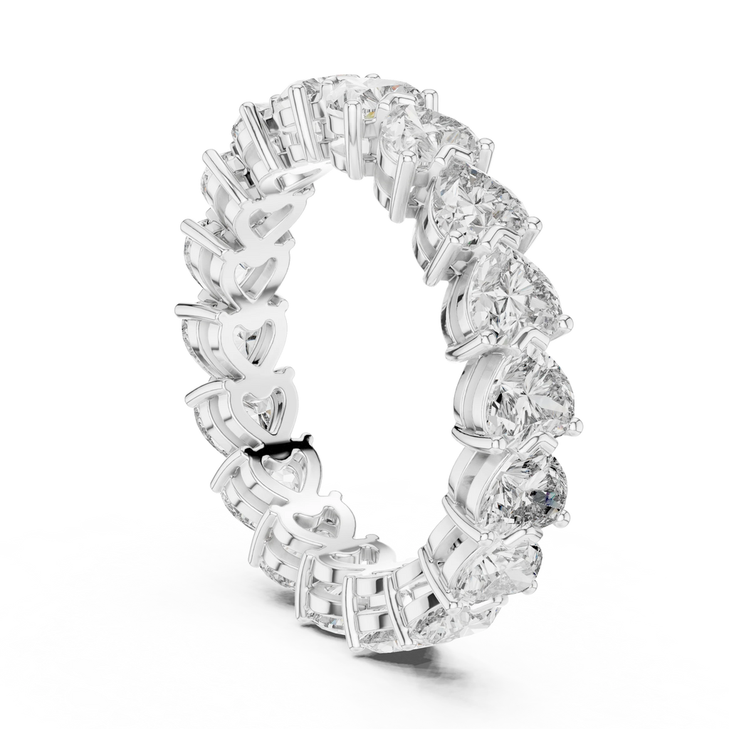 Heart Lab Grown Diamond VVS Eternity Band 4.86 CTW