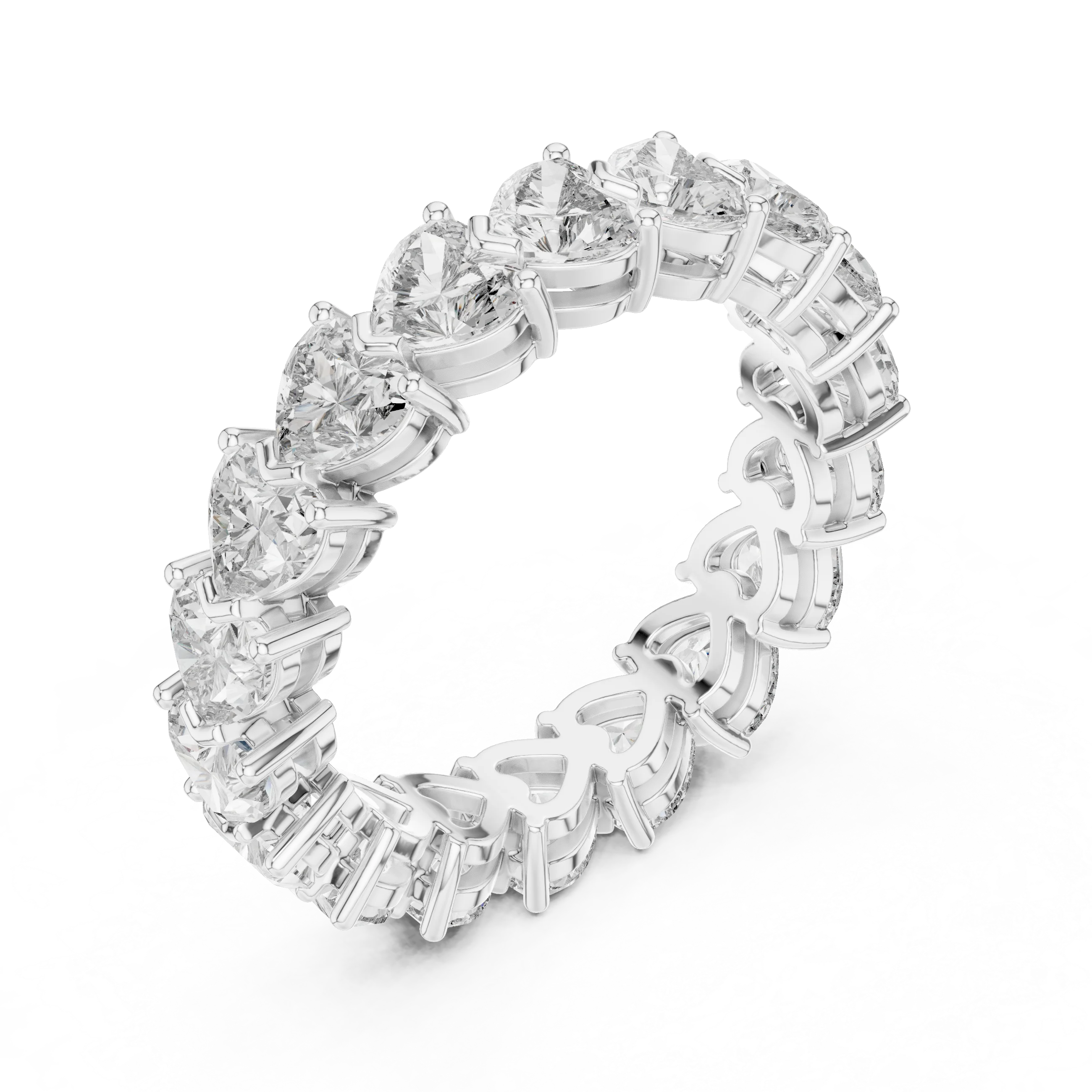 Heart Lab Grown Diamond VVS Eternity Band 4.86 CTW