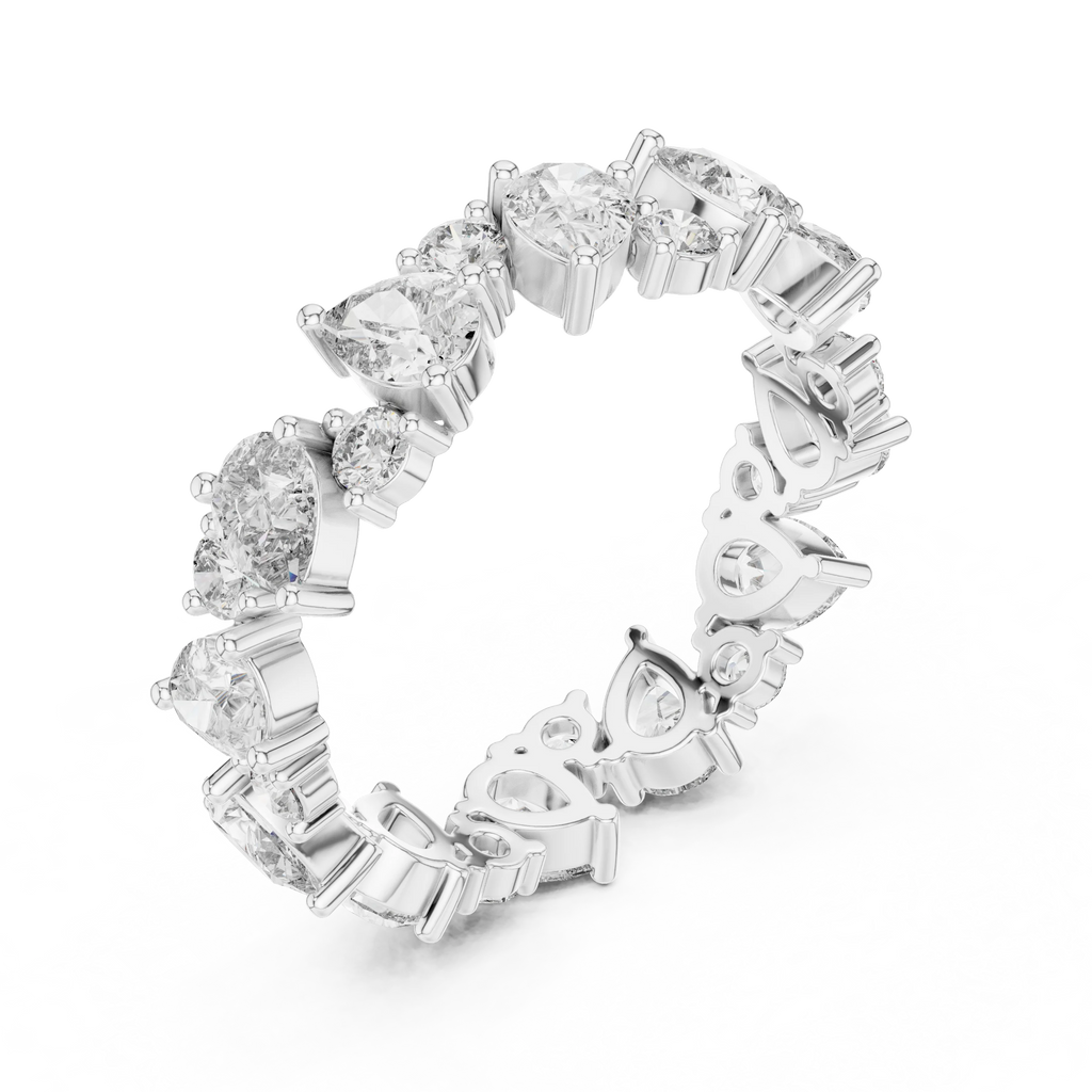 Pear & Round Moissanite Eternity Band 2.22 CTW