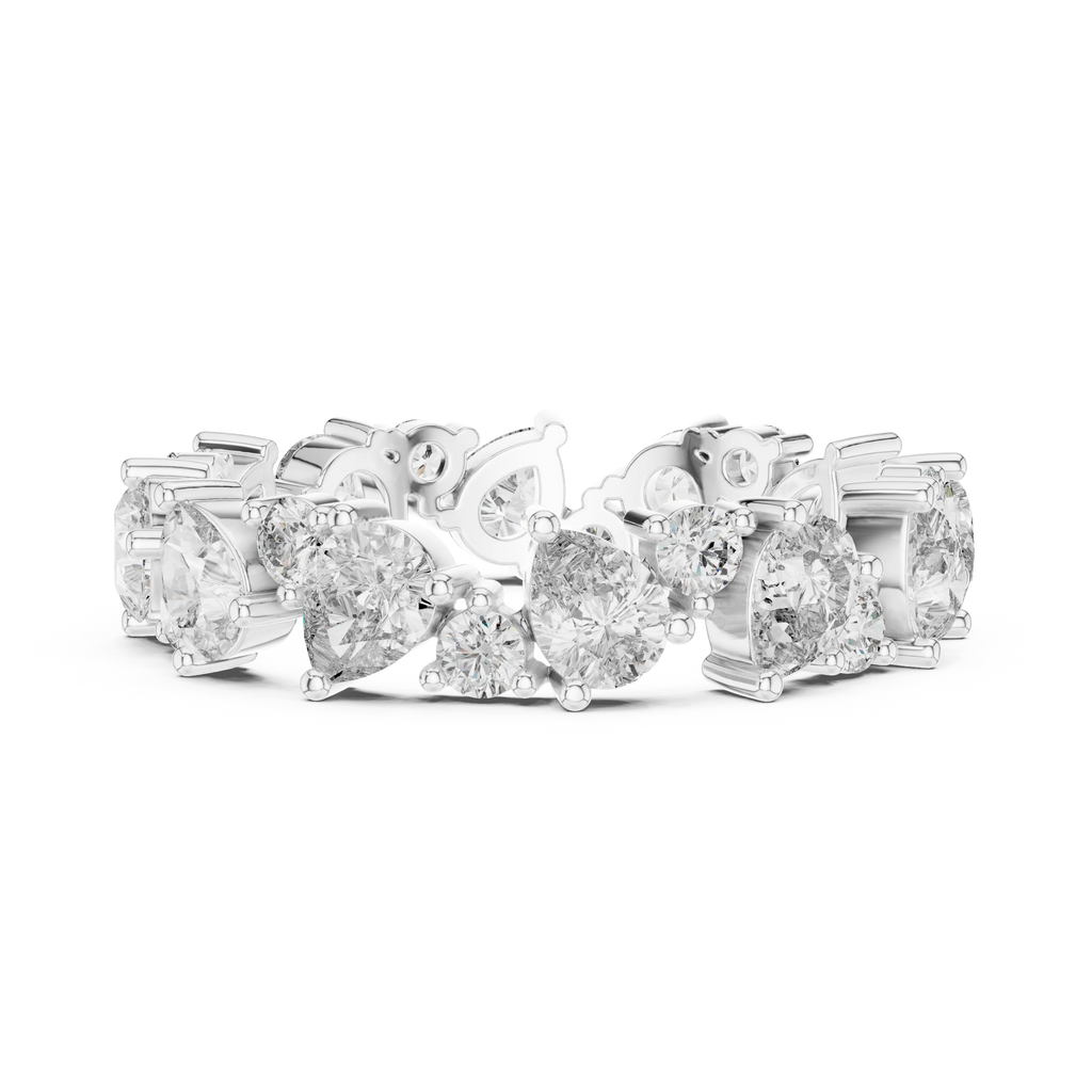 Pear & Round Moissanite Eternity Band 2.22 CTW