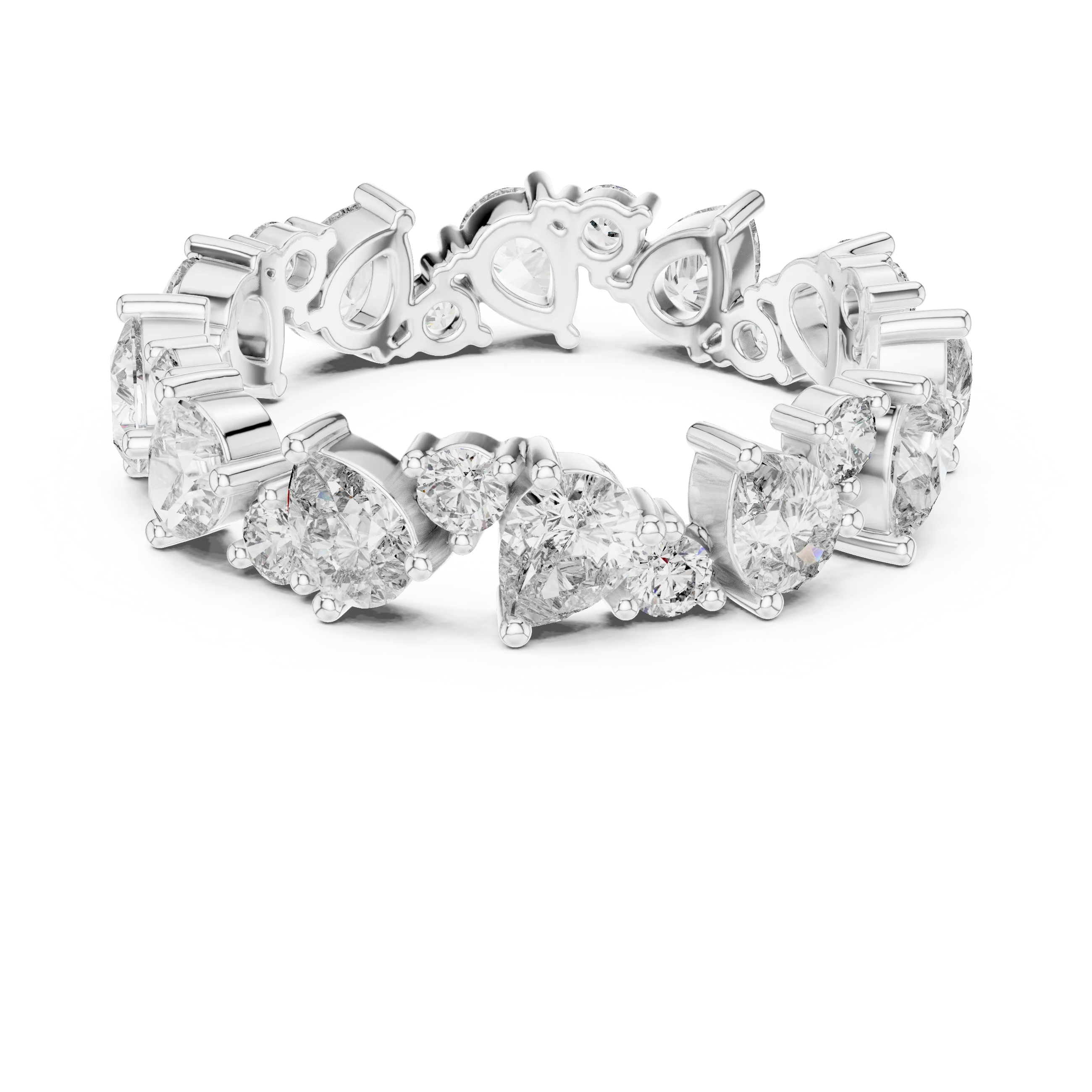 Pear & Round Moissanite Eternity Band 2.22 CTW