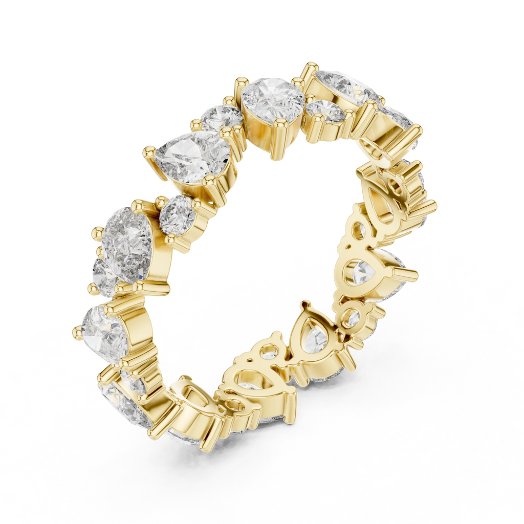 Pear & Round Moissanite Eternity Band 2.22 CTW