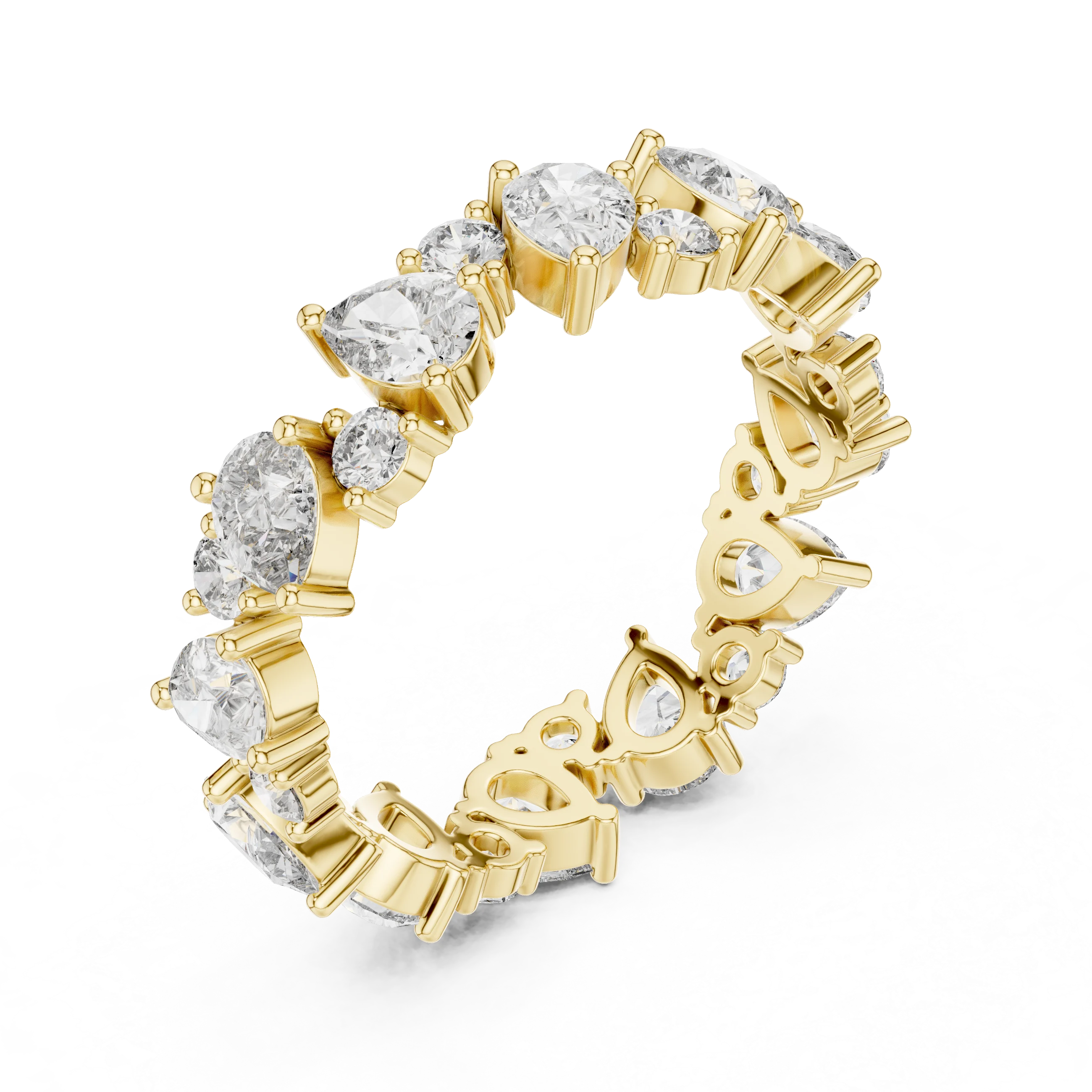Pear & Round Moissanite Eternity Band 2.22 CTW