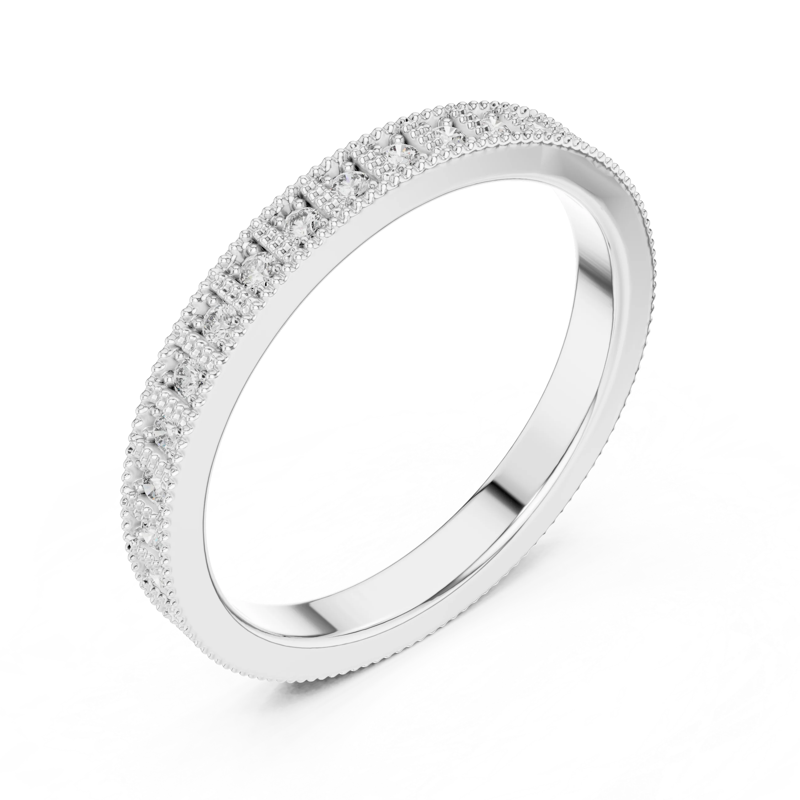 0.32 CTW 14K Gold Unique Moissanite Diamond Eternity Ring