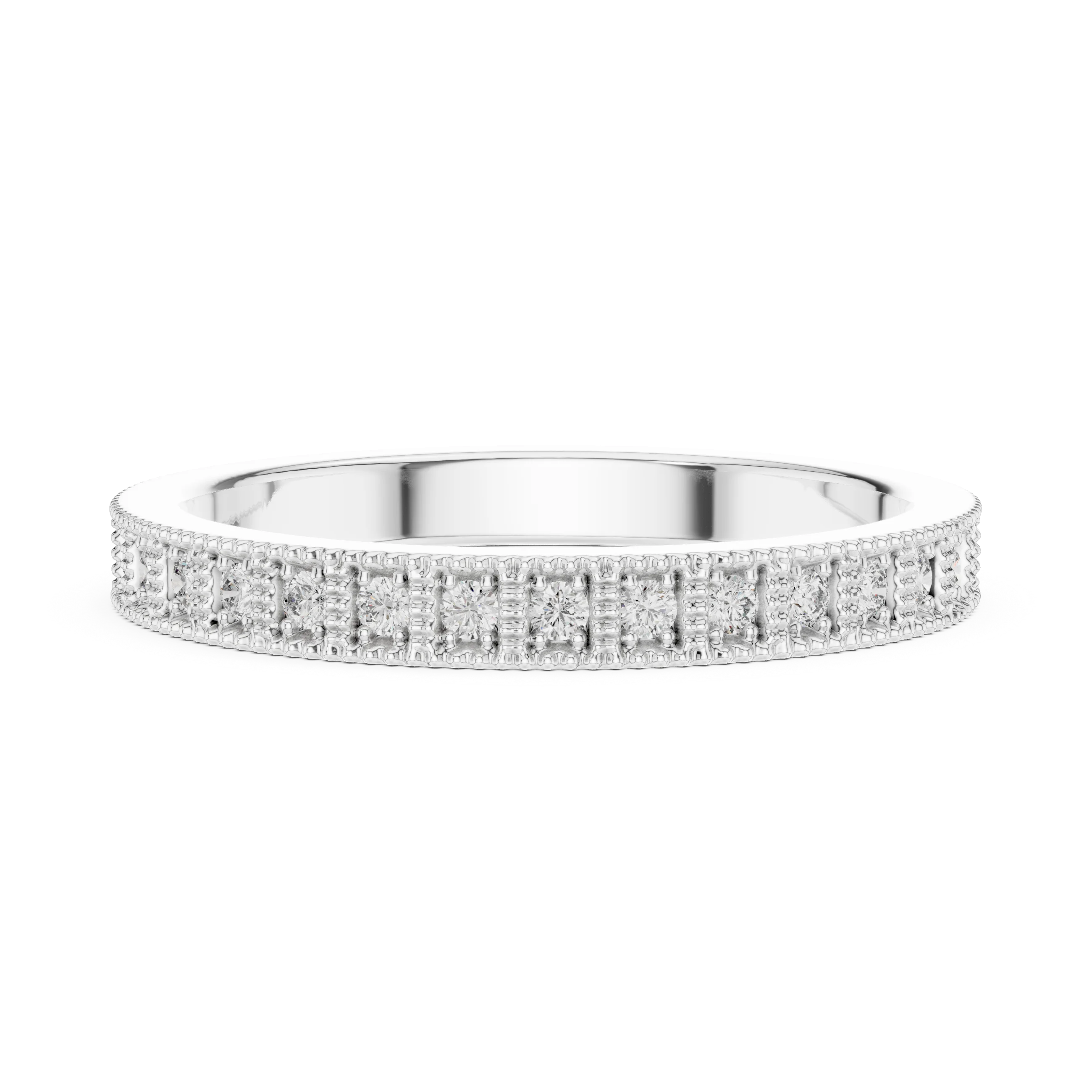 0.32 CTW 14K Gold Unique Moissanite Diamond Eternity Ring