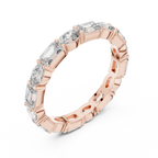 Emerald & Oval Lab Grown Diamond Eternity Ring 2.00 CTW VVS1
