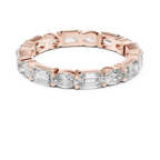 Emerald & Oval Lab Grown Diamond Eternity Ring 2.00 CTW VVS1