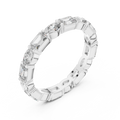 Emerald & Oval Lab Grown Diamond Eternity Ring 2.00 CTW VVS1