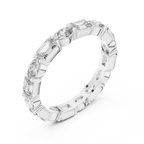 Emerald & Oval Lab Grown Diamond Eternity Ring 2.00 CTW VVS1