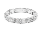 Emerald & Oval Lab Grown Diamond Eternity Ring 2.00 CTW VVS1