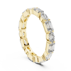 Emerald & Oval Lab Grown Diamond Eternity Ring 2.00 CTW VVS1